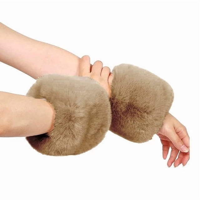 Muñequera de piel sintética para mujer, pulsera de moda suave y cálida, accesorio acogedor ajustable para invierno, regalo elegante para mujer, paquete de 1