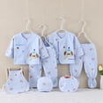 thumbnail image 2 of Splozh Baby Clothes Boy Unisex 7PCS Cute Organic Cotton Soft Coming Home Outfit Infant Girl Clothes Baby Girl Outfits,Sky Blue,0-3 Months, 2 of 4