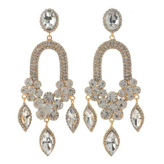 Large Rhinestone Chandelier Earrings