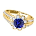 thumbnail image 3 of Aonejewelry 1.25 Ct. Halo Tanzanite and Diamond Engagement Ring In 14k Yellow Gold, 3 of 4