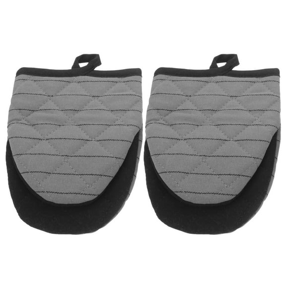SEWOART 1 Pair of Heat Resistant Kitchen Mitts Cotton Grey for Family Baking