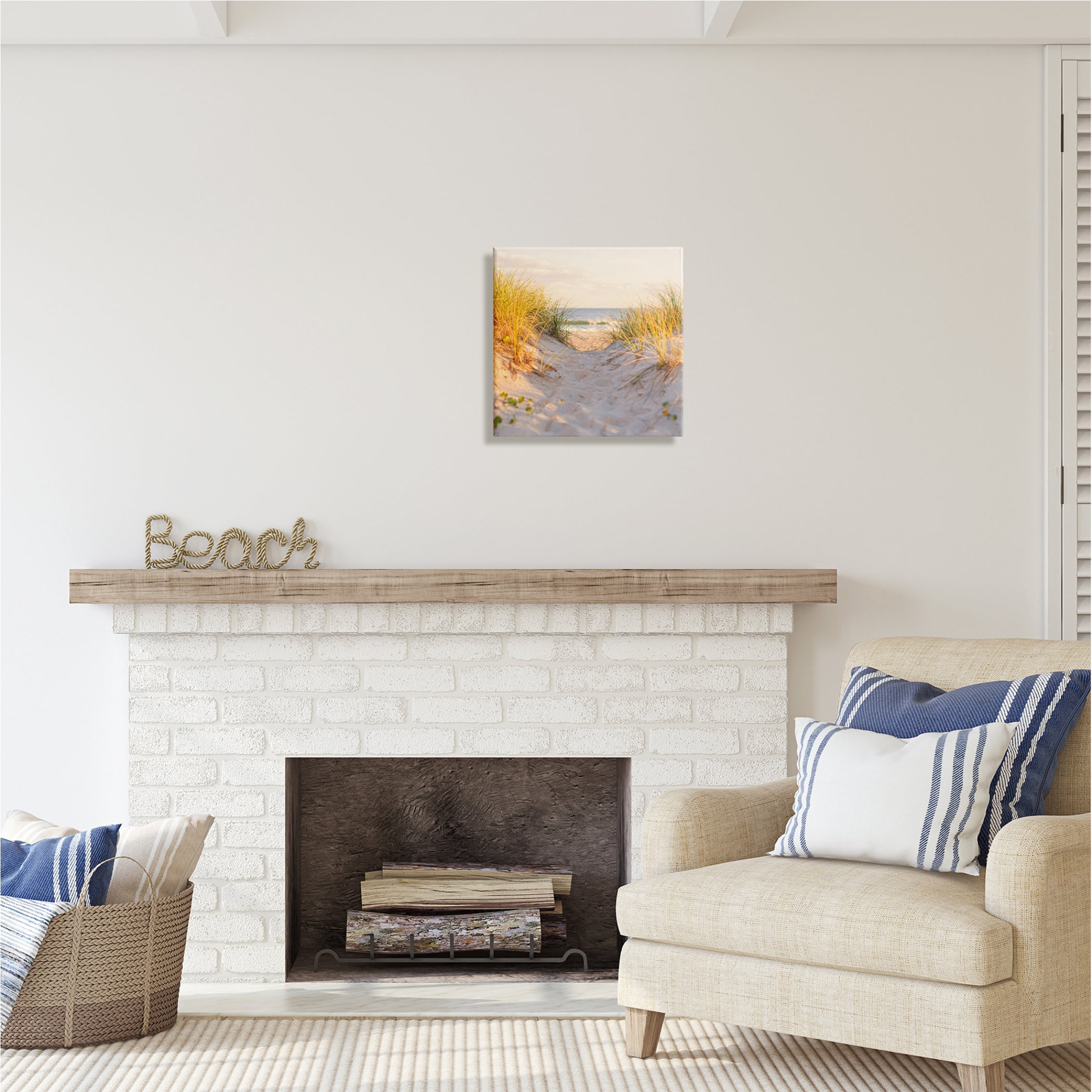 Stupell Industries Beach Sand Dunes Path Nature Photography Gallery Wrapped Canvas Print Wall Art, 17 x 17