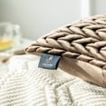 thumbnail image 5 of Phantoscope Designer's Choice Decorative Throw Pillow Set, Fluffy Faux Fur & Quilted Velvet Bundle, for Sofa Couch Bedroom, 18" x 18", Brown Fur and Velvet, 2 Pack, 5 of 7