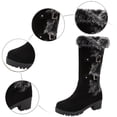 thumbnail image 6 of Women's Mid-Calf Boots Autumn and Winter Fashion Suede Warm Furry Boots with Belt Buckle and Thick Soles, 6 of 8