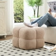 thumbnail image 6 of ONEVOG Square Teddy Pouf Ottoman, Modern Upholstered Tufted Foot Stool Coffee Table, Extra Seating for Living room Bedroom, Pink, 6 of 9