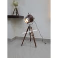 thumbnail image 2 of Modern Designer Chrome Finish Wooden Spot Light Tripod Floor Lamp, 2 of 3