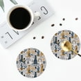 thumbnail image 4 of Naloa Llama and Cactus1 Leather Coasters for Drinks, Durable Drink Coasters 4 Set for Tabletop Protection, Luxurious Home Décor and Housewarming Gift ( {designName})Round Shape, 4 of 6