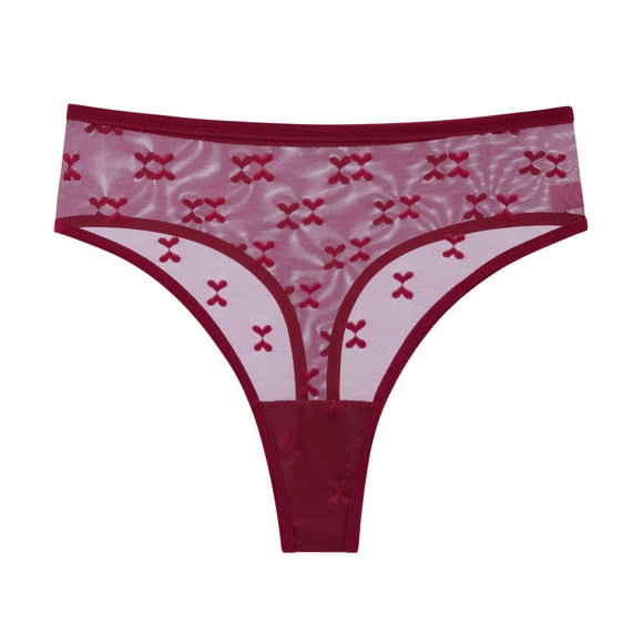 Yammkia Womens Clothes Cheeky Womens Underwear Comfortable Seamless Panties Luxurious Lace Briefs(Wine,XL)