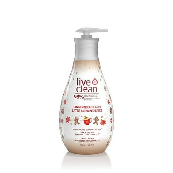 Live Clean Savon pour les Mains Hydratant au Latte au Pain d'Épices des Fêtes, 500 ml