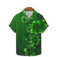thumbnail image 5 of Blusa y camisa de manga corta con cuello vuelto para hombre Camisa de manga corta estampada para el Día de San Patricio Tops casuales con cuello vuelto Camisa Blusa Tops para hombre, 5 of 5