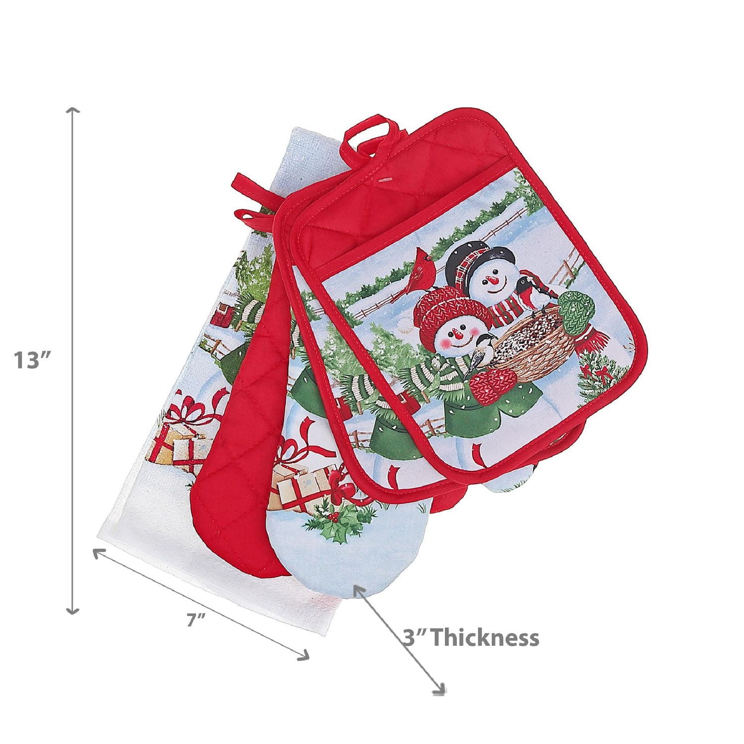 Christmas 5 Pc Kitchen Set Snowman Couple