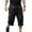 Black, variant on ENCCRWIN Men's Cargo 3/4 Shorts Multi-Pocket Loose Fit Vintage Work Pants Drawstring Casual Military Style Summer Outdoor,Black L