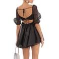 thumbnail image 5 of Women Tulle Princess Mini A-line Dress Puff Sleeve Off Shoulder Backless Cocktail Dress Party Streetwear, 5 of 6