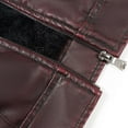thumbnail image 6 of Maoxin Mens Jacket Men's Fashion Motorcycle Solid Color Zipper Pocket Leather Long Sleeved Jacket Plus Size Leather Jackets for Men Wine M, 6 of 8
