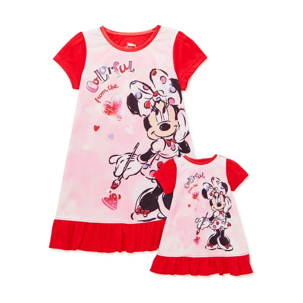 Disney Minnie Mouse Toddler Girls Doll & Me Pajama Nightgown, Sizes 2T-5T
