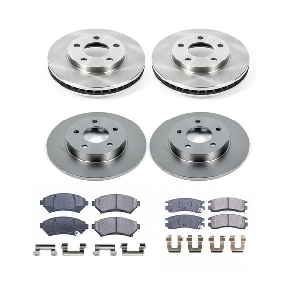 Ultimate Brakes Front and Rear Semi-Metallic Brake Pad and Rotor Kit with Hardware WM81596