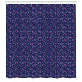 thumbnail image 3 of Ambesonne Cartoon Shower Curtain, Smiling Face Flowers Hearts, 69"Wx84"L, Dark Blue Yellow Pink, 3 of 3