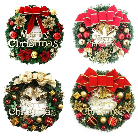 12" X 12"Christmas Garland With Metal Hook Decorations Front Door Wreath Christmas Wreaths for Front Door Outside