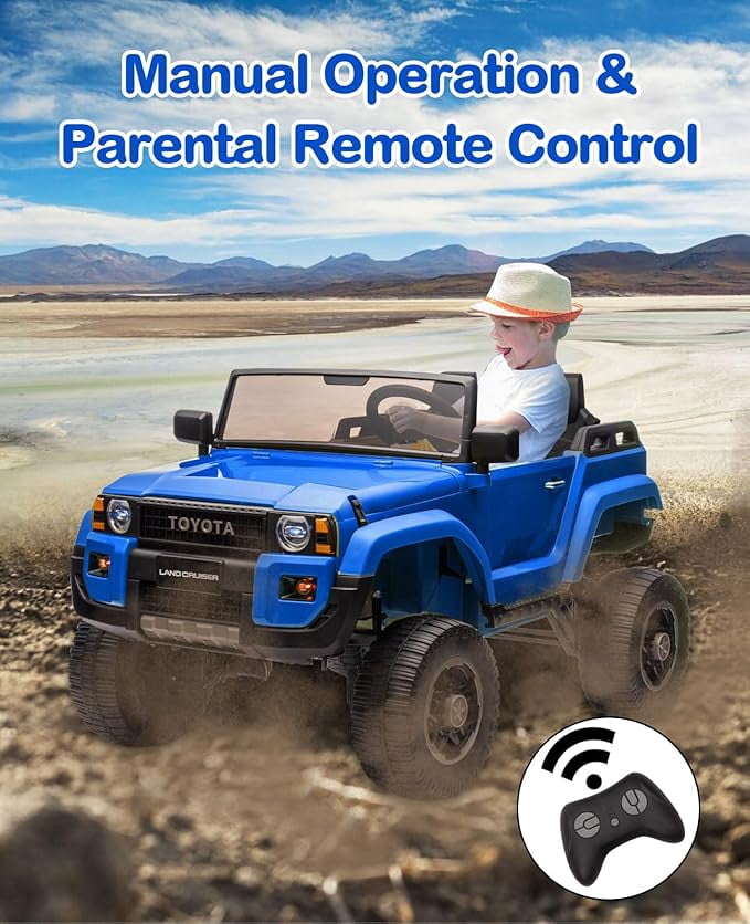 EastVita 24V Ride on Car for Kids, 2 Seater Ride on Car Truck, Licensed Toyota Electric Car with Parent Remote Control, 4.4MPH, 4x550W Motors