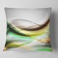 thumbnail image 2 of Designart Abstract Green Yellow Waves - Abstract Throw Pillow - 16x16, 2 of 5
