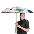 thumbnail image 4 of POBUDS Windproof Automatic Umbrella – Steel-Carbon Fiber Frame, UV-Blocking Black Coating Inside, Auto Open/Close - Shapes And Bold Brush Lines, 4 of 8