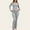 Gray, variant on Women's Cozy Matching Lounge Set Flared Pants Low Waist Loungewear Casual Two Piece Pajama Set, Black