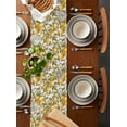 thumbnail image 2 of Yellow Lemon Table Runner Cotton Linen 48 Inch Holiday Dresser Scarves, Green Leaves Fruit Branch Pastoral Farm Tablerunner for Kitchen Coffee Dining Bedroom Living Room Dinner Scarf Décor 13''x48'', 2 of 9