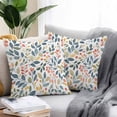 thumbnail image 3 of Outdoor Pillow Cover Blue Green Leaves Set of 2 Waterproof Throw Pillowcases Red Plant Decorative Patio Furniture Pillows for Couch Garden Indoor & Outdoor Use, 3 of 9