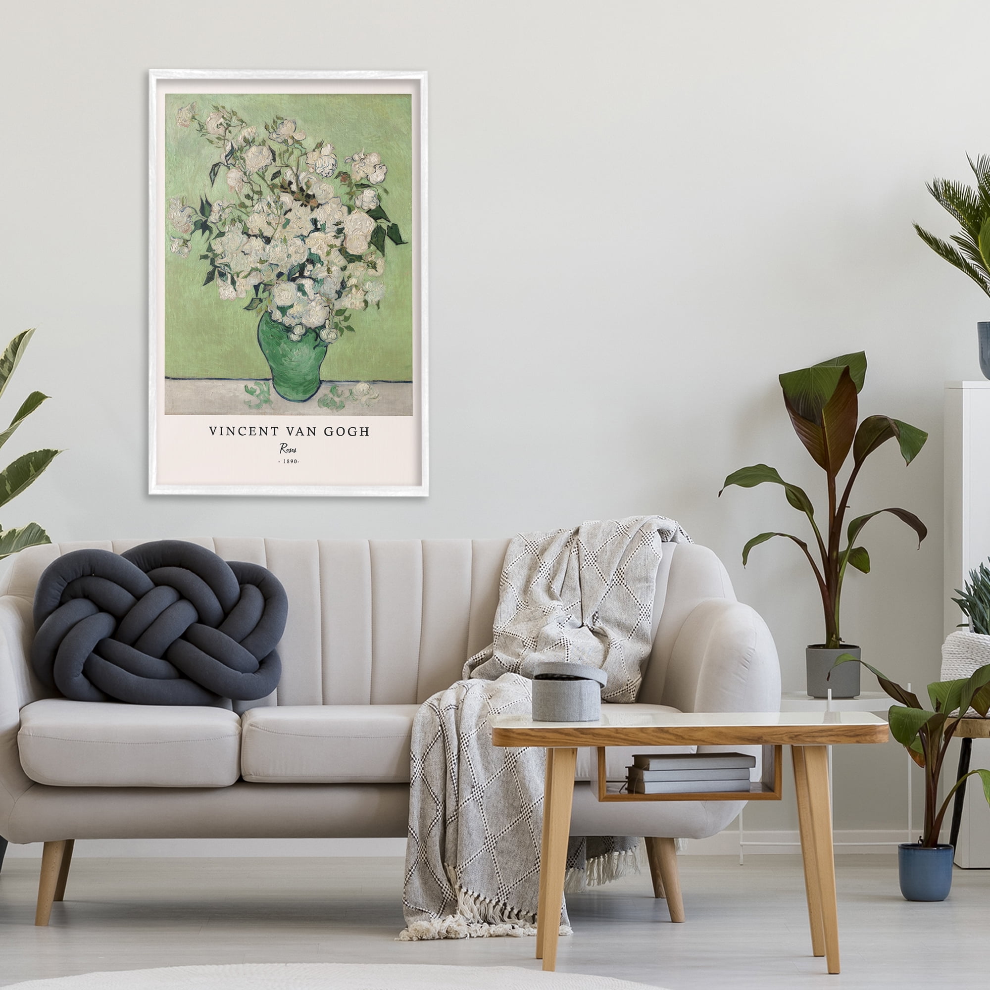 Stupell Industries Classic Roses Van Gogh White Framed Giclee Art, design by Vintage Hustle