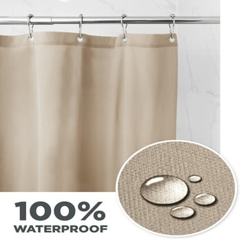 Waterproof Ultimate Shield Solid Tan Fabric Shower Curtain Liner, 70" x 72" - Better Homes & Gardens