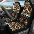 thumbnail image 2 of Binienty Aztec Tribal Auto Seat Covers Full Set Front Rear Car Seat Protective Cover With Steering Wheel Cover Arm Rest Cushion Covers Universal Car Interior Accessories for Cars SUV Truck, 2 of 8
