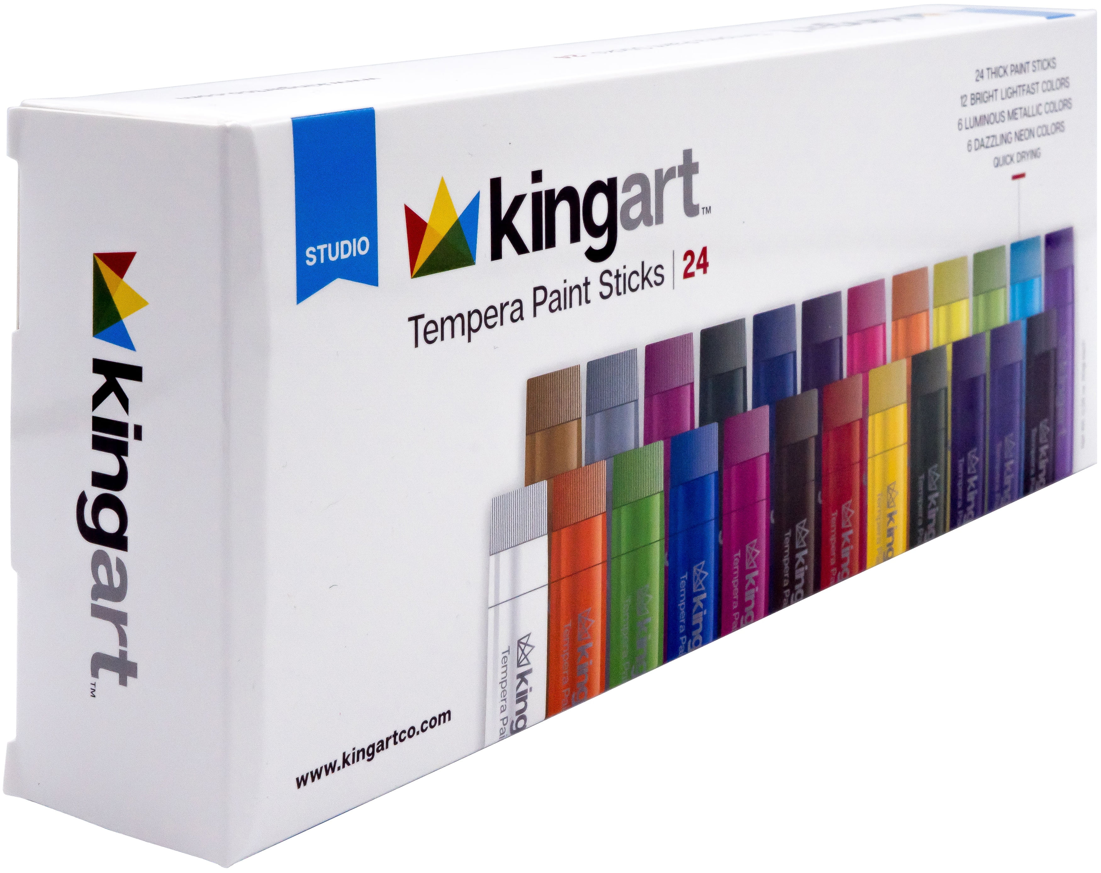 KINGART Tempera Paint Stick Set 24/Pkg