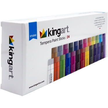 KINGART 575-12 TEMPERA PAINT Sticks, Set Of 12 Rich Colors, Solid Tempera Paint