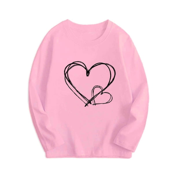 Camiseta de Manga Larga Impresa para Niños, Top de Cuello Suelto para Chicos Y Niñas, Ropa Diaria, Escuela, Viajes Y Regalos de Vacaciones