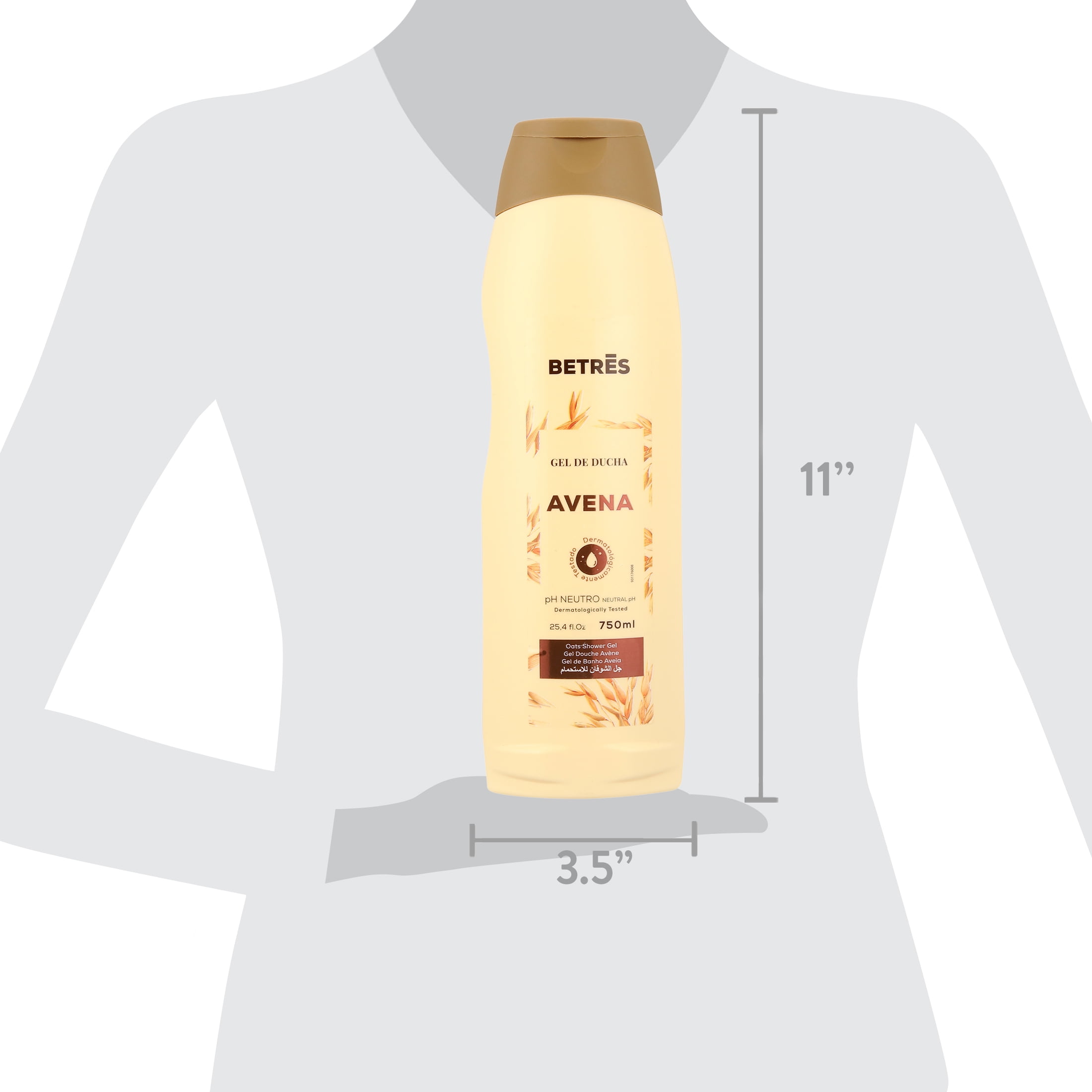 (4 pack) Betres Oatmeal Body Wash, Aloe And Glycerin, 25.4 fl. Oz.
