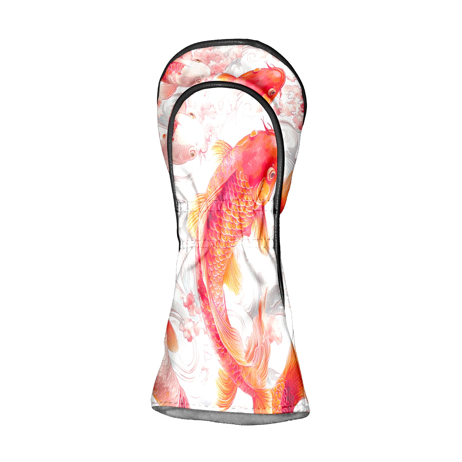 Golf Club Covers PU Leather Waterproof Head Covers for Fairway Woods Hybrids Koi Pattern