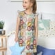 thumbnail image 4 of Fotbe Travel Stamp Vestido de Dormir para Niñas de 3 a 10 Años, Mangas Cortas, Estilo Princesa, Pijama Camisón con Mangas Voladas-X-Large, 4 of 6
