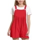 thumbnail image 1 of Odeerbi 5-14 Años Niñas Verano Algodón Lino Sudadera Lindo Color Sólido Camisola Romper Casual Ajustable Cintura Combinados Pantalones Cortos Con Bolsillo, 1 of 6