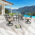 thumbnail image 3 of Patio Festival Metal 5-Piece Outdoor Dining Set in Beige & Black Finish, 3 of 9