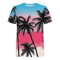 thumbnail image 5 of Zylanna Men's T-Shirts Tee, Summer Short Sleeve Crew Neck Hawaii Print Fashion Tops for Mens Red, 5 of 5