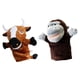 thumbnail image 3 of 2 marionetas de mano para niños, juguetes de peluche de animales para fiestas, juegos imaginativos Orangután y ganado, 3 of 8