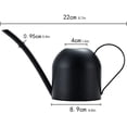 thumbnail image 2 of Arrosoir 500ML en Acier Inoxydable Long Bec Arrosoir pour la Plantation de Maison Intérieure Extérieure Noir - -, 2 of 8