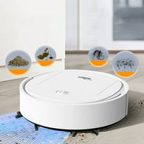 SPOORYYO Smart Vacuum Cleaning Robot, Automatic USB Rechargeable Mini Cleaner with Humidification & Strong Suction for Floors, Carpets & Hard-to-Reach Areas, White