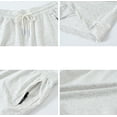 thumbnail image 2 of QPNGRP Men's Workout Stretch Shorts Casual Drawstring Elastic Zipper Pockets Cationwhite 32, 2 of 8