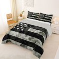thumbnail image 2 of Manfei Tie Dyed Us Flag Queen Comforter Set,Vintage Grunge Black Gray Comforter Sets Queen,Light Gray Reversible,3 Pieces,1 Comforter and 2 Pillowcases, 2 of 7