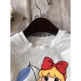 thumbnail image 3 of Ropa para la vuelta al cole, camisetas bonitas, ropa para niña, princesa, camiseta informal blanca de manga corta y cuello redondo con estampado de princesa de cerezas, ideal para el verano. Camiset, 3 of 6