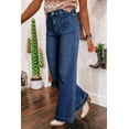 thumbnail image 2 of Women Wide Leg High Waist Pocketed Jeans Slightly Stretchy Denim Pants for Casual Everyday Wear Durable Bottoms, 2 of 19