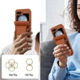 thumbnail image 2 of ELEHOLD Wallet Case for Samsung Galaxy Z Flip 5 ,Shockproof Leather Card Cash Slots Flip Kickstand Protective Wallet Case with Shoulder Strap / Lanyard for Samsung Galaxy Z Flip 5 ,Brown, 2 of 8