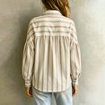 thumbnail image 6 of Button down Shirts for Women Dressy Striped Long Sleeve Blouse Fashion Casual Daily Tops by Yigetop Khaki 2XL, 6 of 6