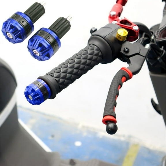 CxhicLuv Motorcycle Handle Plug, Bike Aluminum Grip Cap, Durable Rust-Resistant Stylish, Motorcycle Modification Accessories, Handle Protection & Decoration Tools for Modification Enthusiasts, Blue